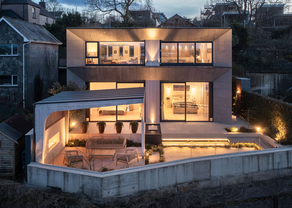 Kinsale house X exterior straighton wink lighting keating architects copy