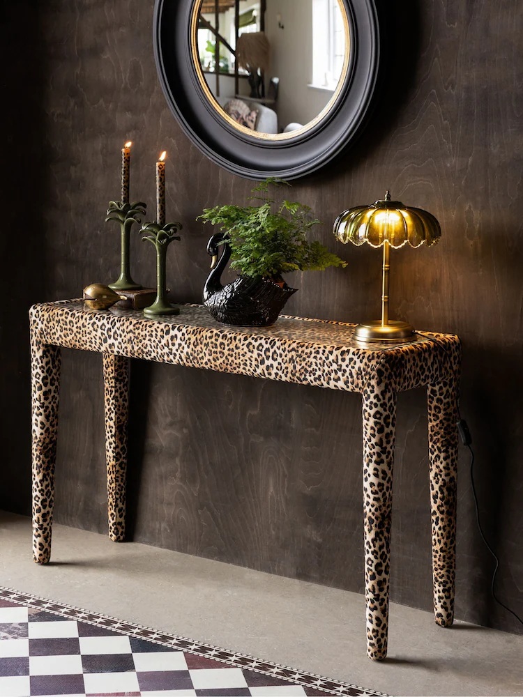 Next Rockett St George Leopard Love velvet Starlet console table 330.50H27198s