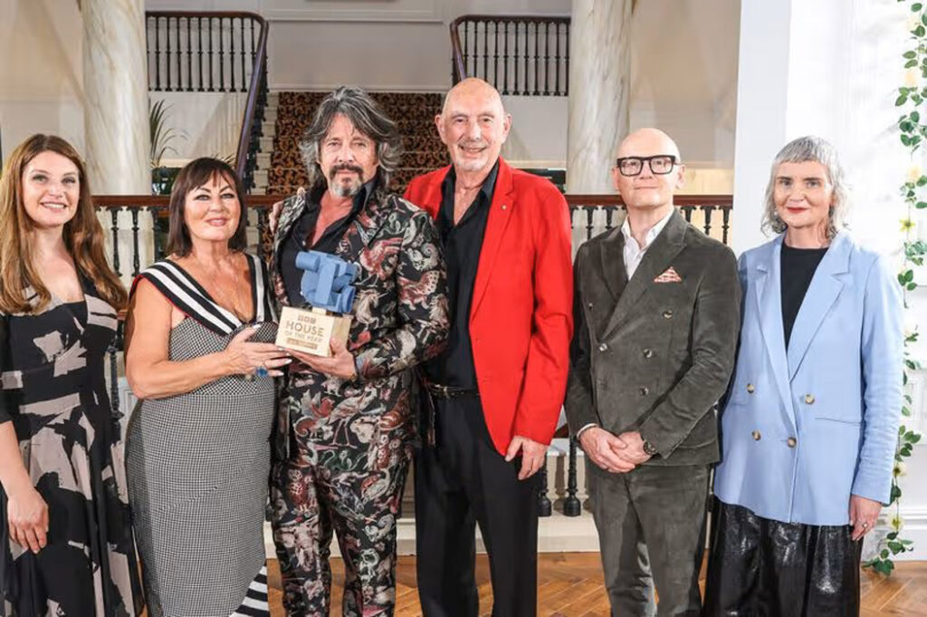0 House Of The Year winners Sinad and Bernard with Laurence Llewelyn Bowen and the judges Credit Press Eye