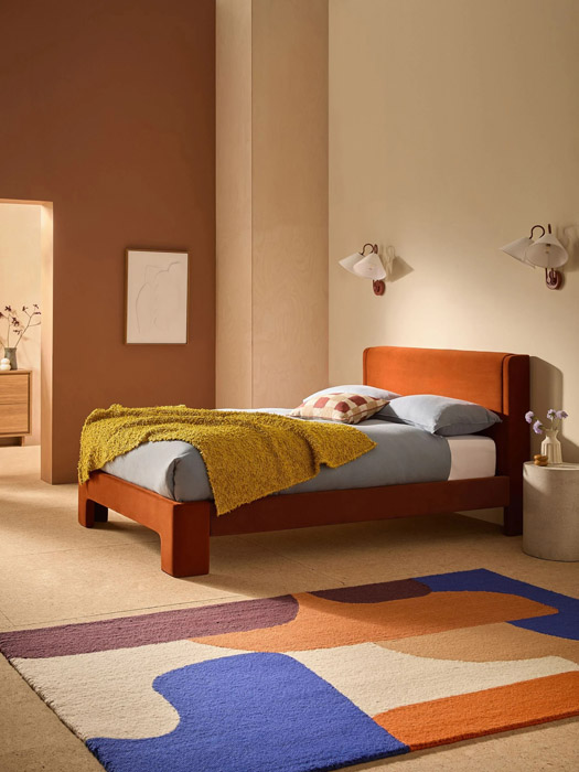 MADE.COM Velvet Cinnamon Orange Bed Leonora E795 E962.50