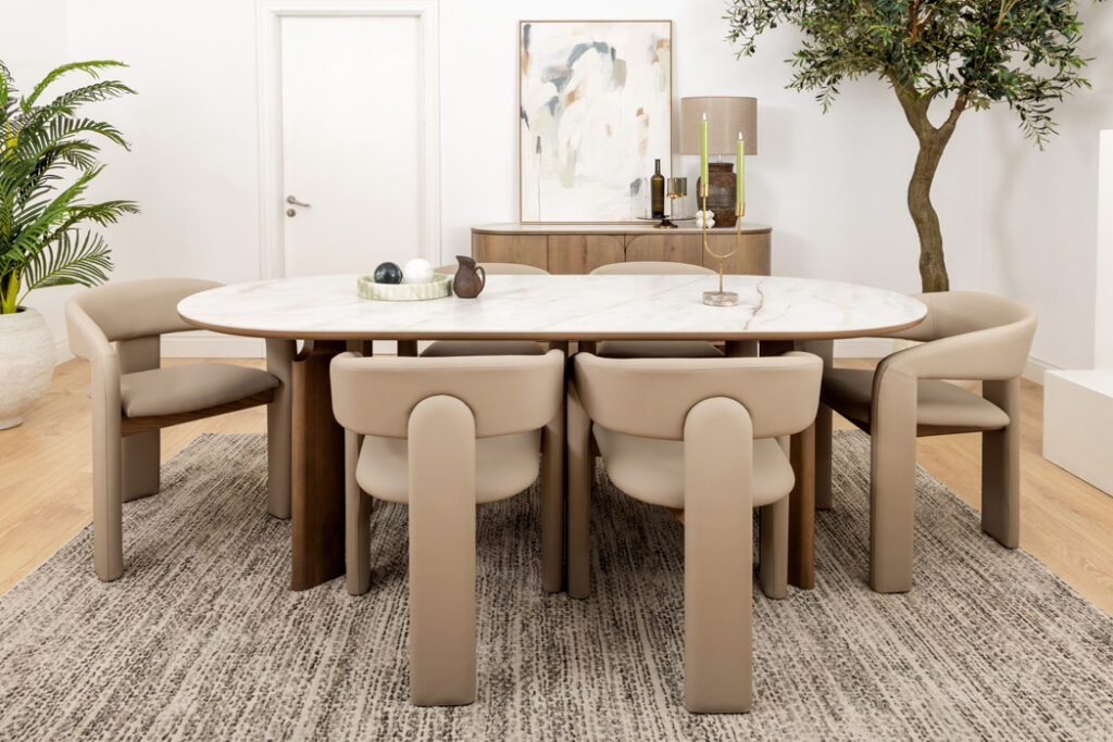 EZ Living Interiors Lifestyle BD933 Duo Light Grey Stone Oiled Oak 2.2M Dining Table 003