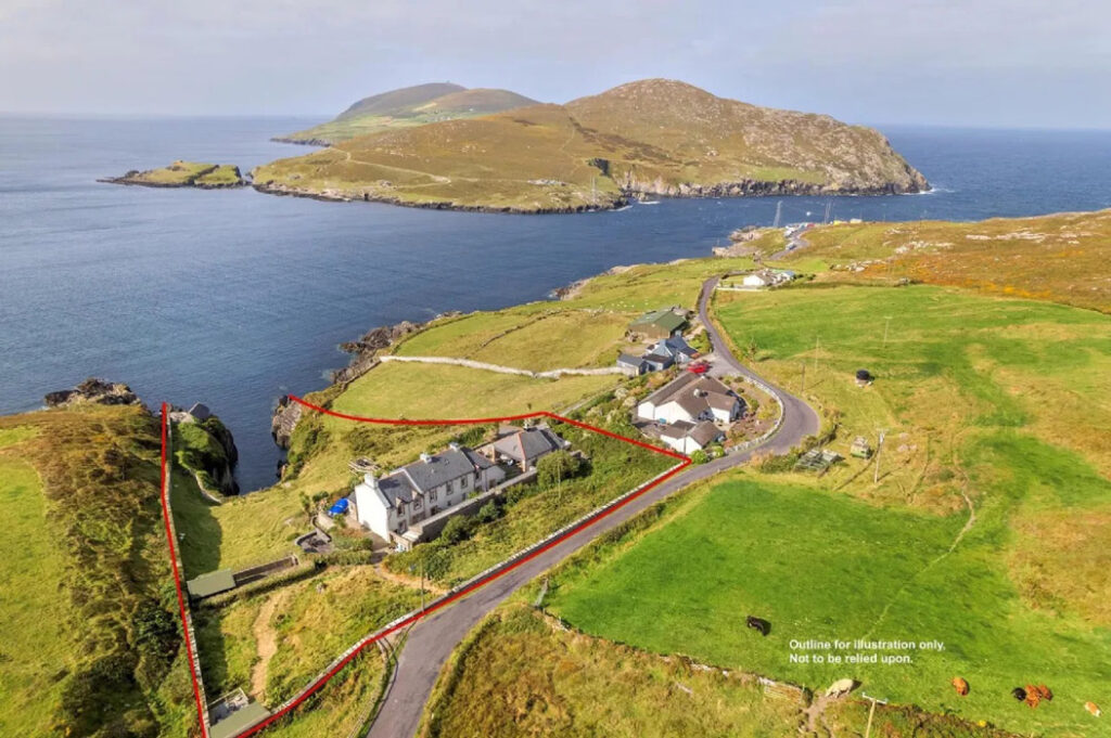 Private beach access from large lighthouse keeper’s home 4 outline of property