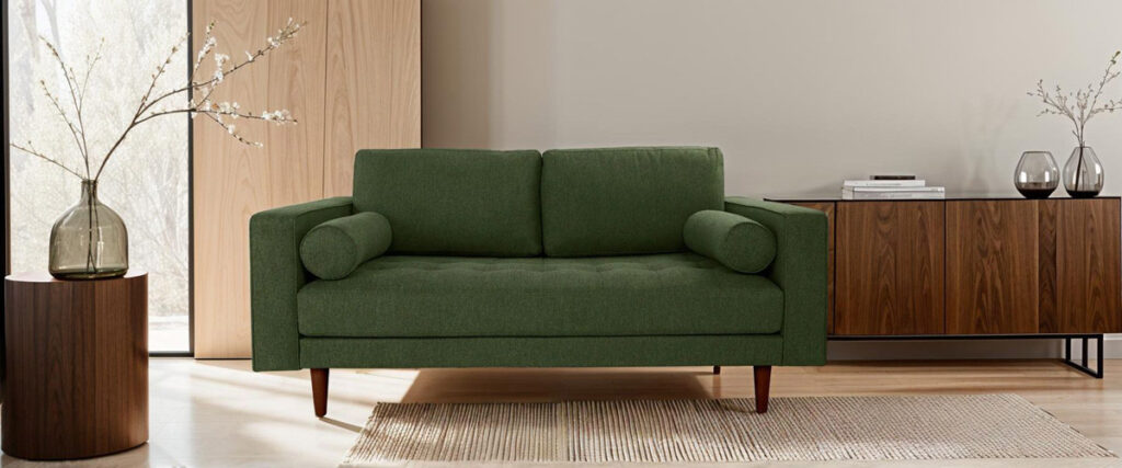 EZ Living Interiors elb5303 cooper 2 seater green sofa 001