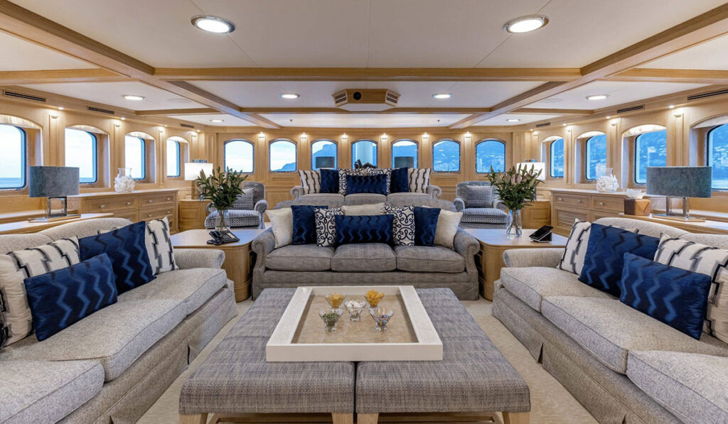 Inside Irish billionaire's superyacht, where Dua Lipa celebrated her wedding 5 Interior lounges on Nero yacht