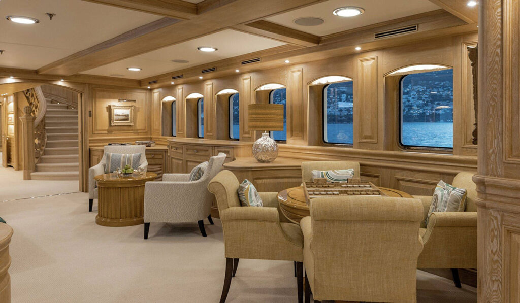 Inside Irish billionaire's superyacht, where Dua Lipa celebrated her wedding 8 Interior lounges on Nero yacht