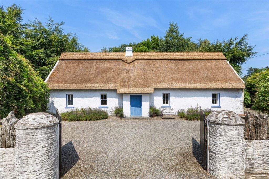3 postcard-pretty thatched cottages, in pristine condition, starting from €455k 12 louth exterior gate piers