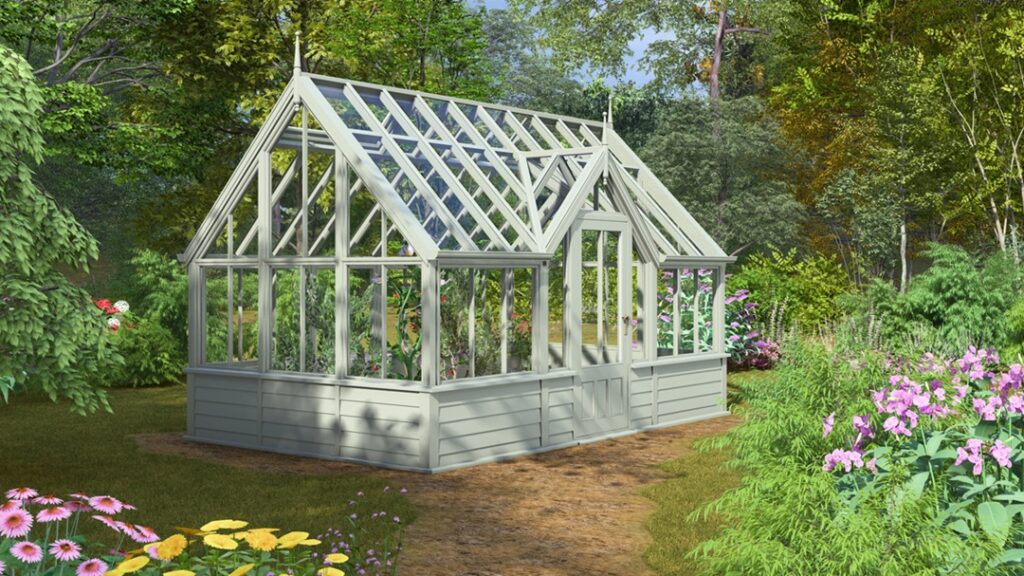 Hampton greenhouse Balmoral panel base Putting green