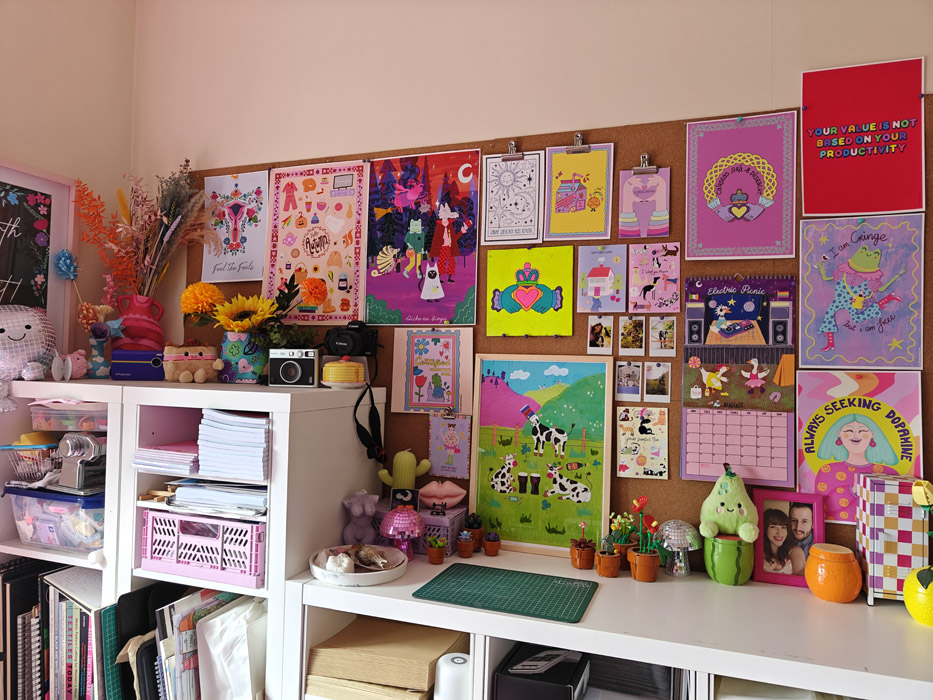 How The ColourPop Brunette is making the move from renter to mortgage applicant 2 close up pf my wall of my drawings