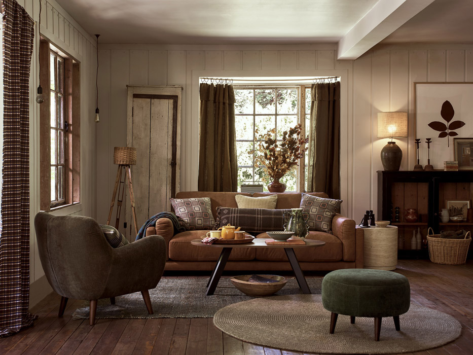 Turning over a new leaf and switching your interiors for the autumn season 4 DFS Balboa 4 Seater Sofa in Saddle Tan