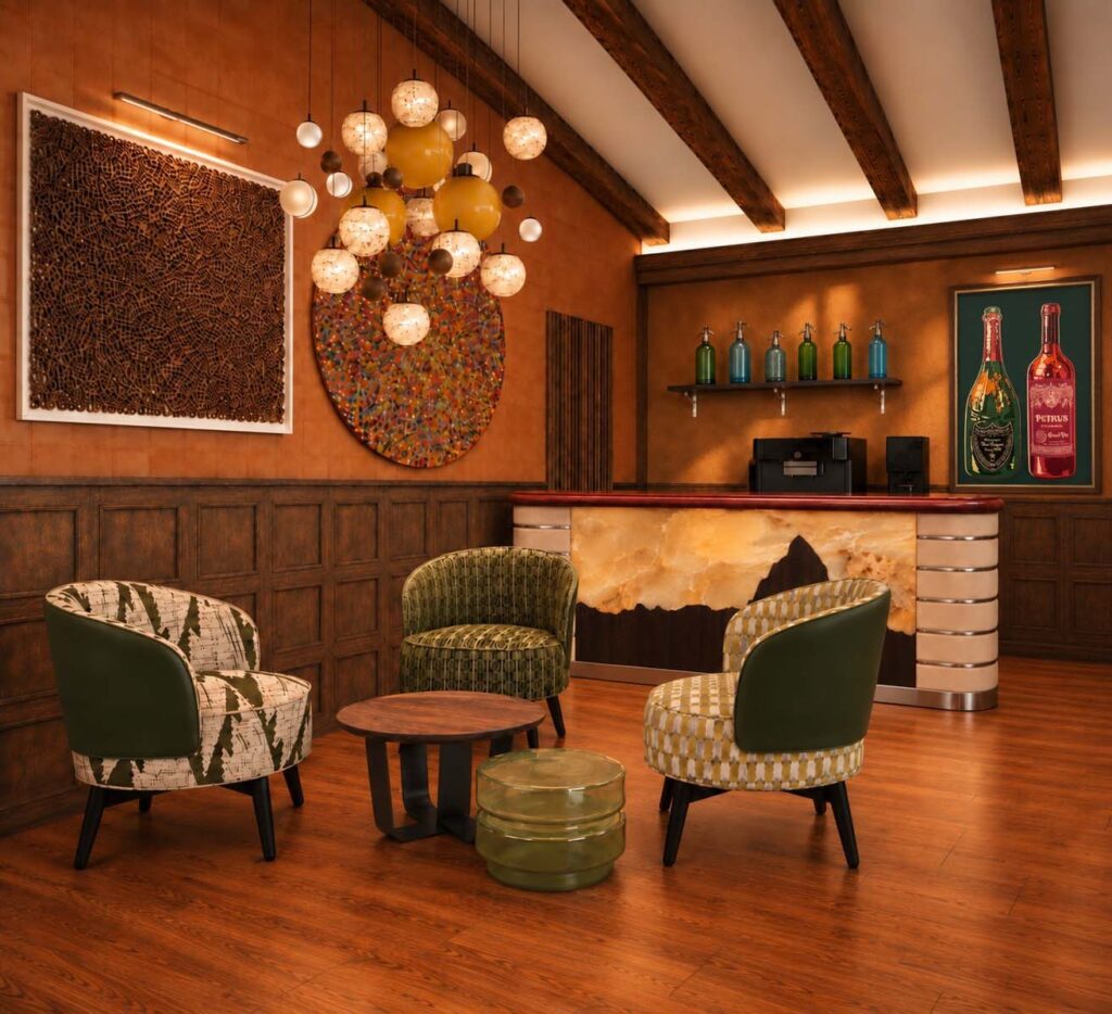 Fur real? Claudia Dorsch gives the ski chalet a very on-trend update 3 1 bar