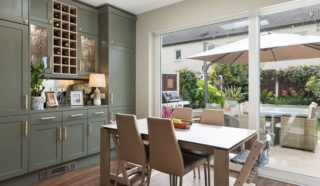 Larkfield place dining room and garden