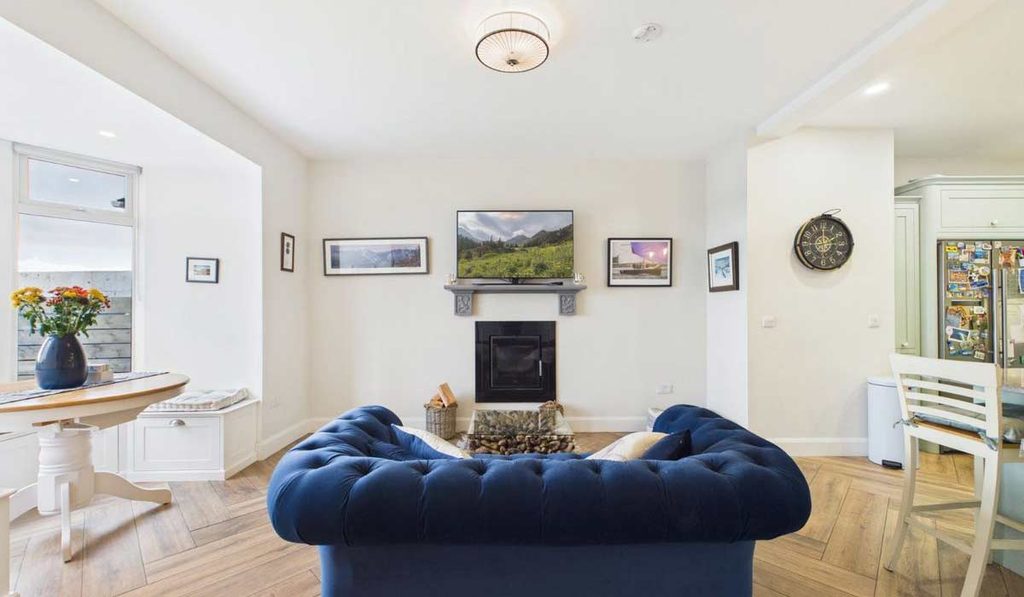 Monkstown house living room navy sofa