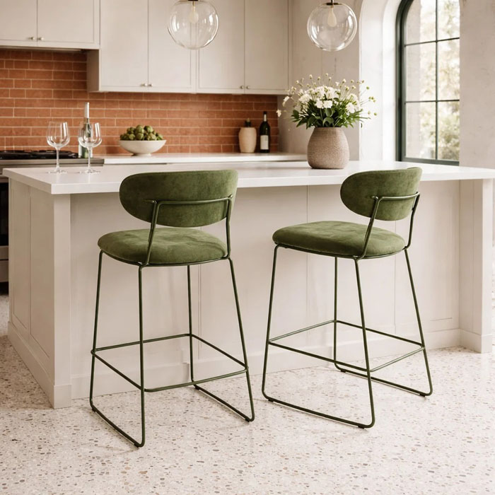 Pieces Aura stool green styled