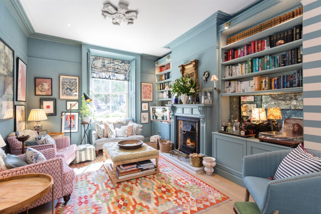The sunny sherbet shades of this Sandymount four-bed fizz with personality 3 front living room